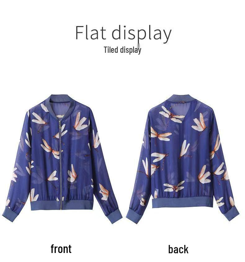 Middle-aged Women's Trendy Chiffon Cardigan: Lightweight, Long Sleeve, Sun Protection Jacket