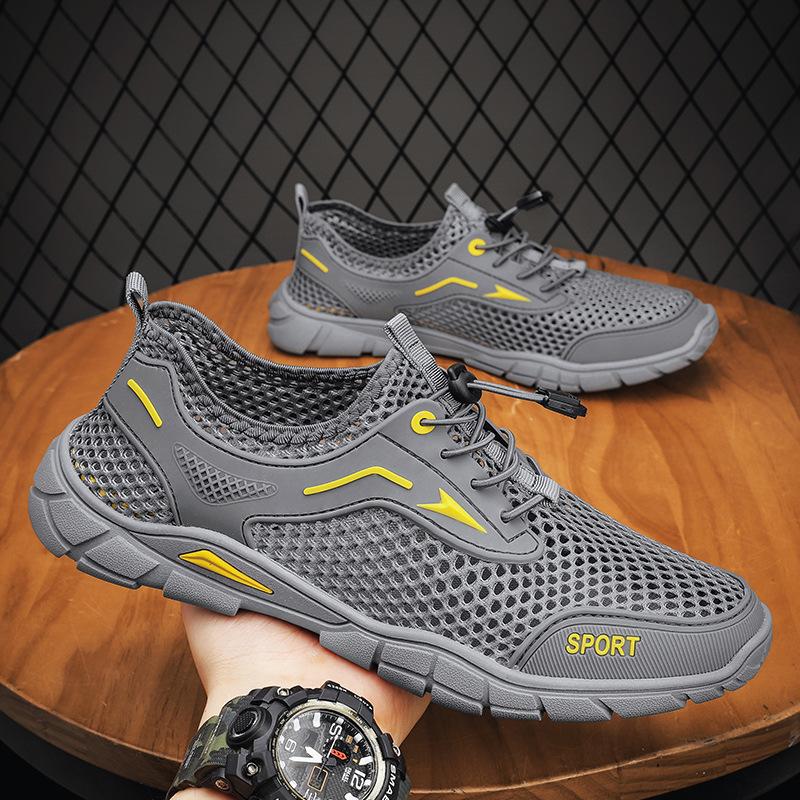 New Summer Sandals Men's Mesh Thin Breathable Casual Shoes Men's Outdoor Sports Shoes Travel Hiking Shoes