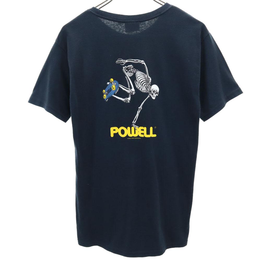 

POWELL Classic Back print Short sleeve T-shirt S Navy Men s Used