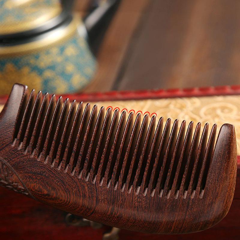 Unisex Sandelholzkamm Damen Herren Zuhause Reise Holz Antistatisch Feinzahnkamm Holzgriffe Haarkamm