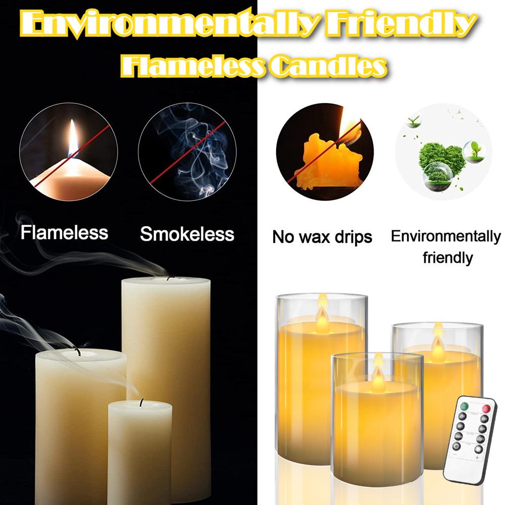 Flickering Flameless Candles with Lampshade Battery Operated 3D Wick LED Candles for Christmas Romantic Ambience Wedding Decor