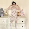 Girls Cotton Gauze Nightdress Sleeveless Sleepwear Cartoon Print Lightweight Home Dress Kids