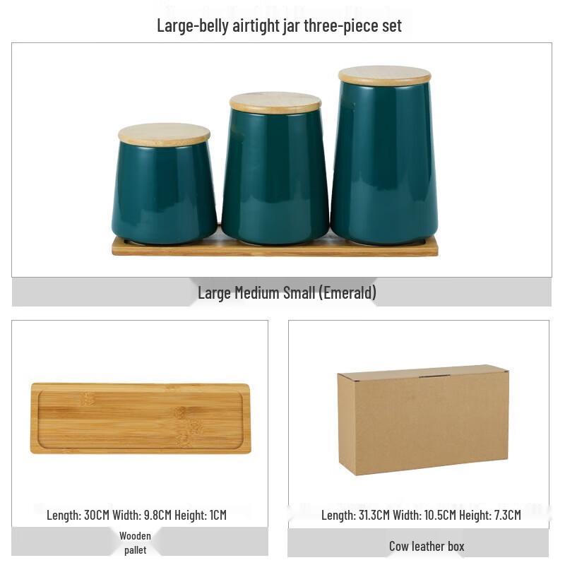 YIXI Nordic Ceramic Tea Storage Jar Set with Tray