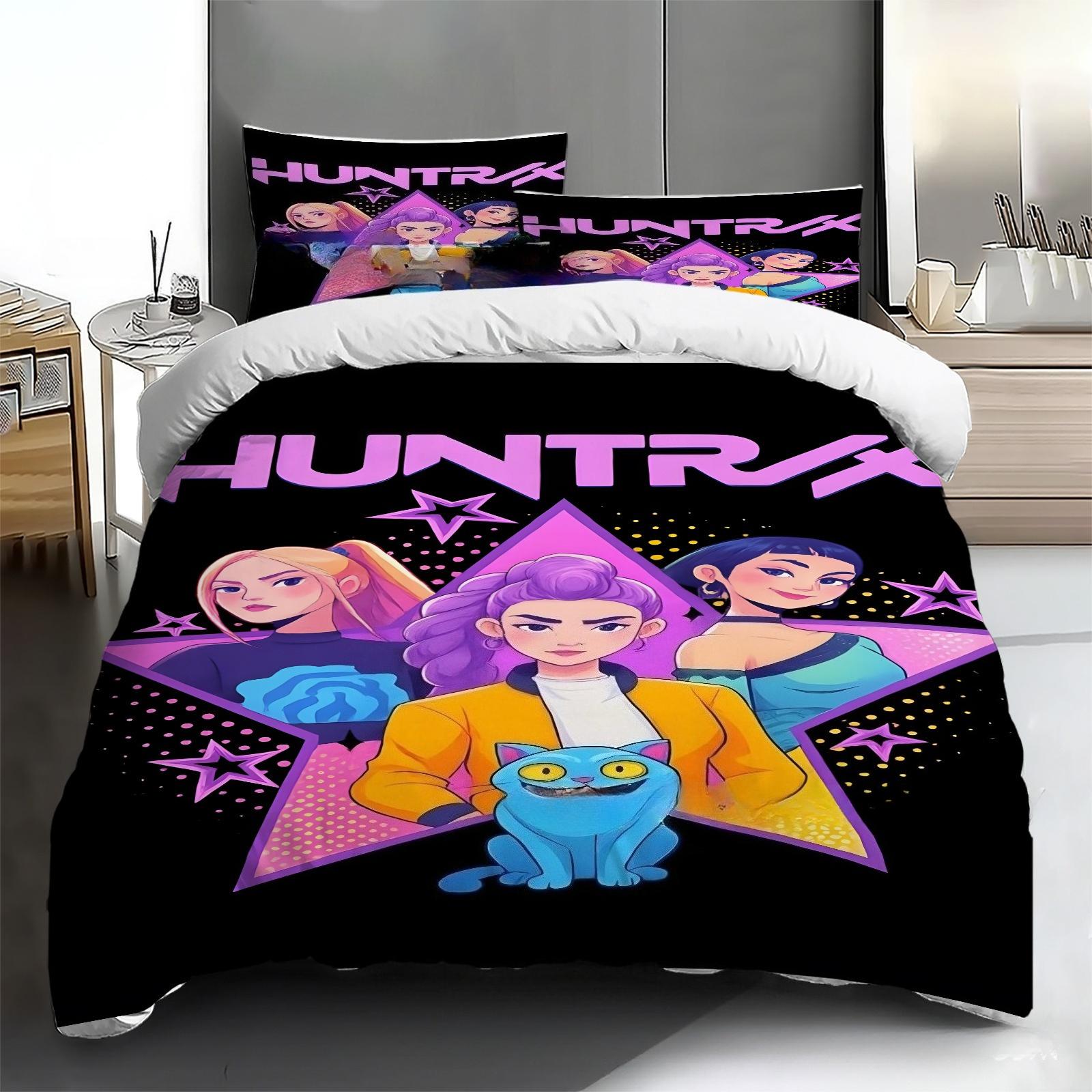 

Anime Ddemon H-Hunters Duvet Cover Set,Bedroom Duvet Cover Set,Polyester Bedding Set With Pillow Case,Home Textiles King Queen 100x135cm-2pcs&Duvet Cover