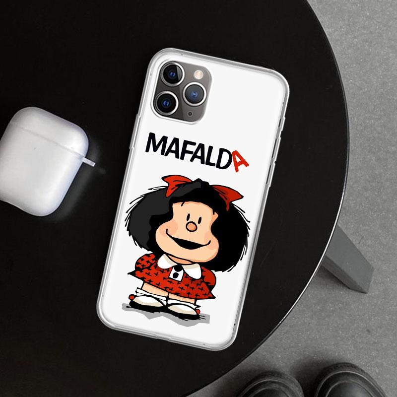 Cartoon Cute Mafalda Phone Case Cover for iPhone 18 11 12 13 Mini 14 15 Plus 16 Pro Max 17 Air 7 8 + SE Art Customized Fundas 11 12