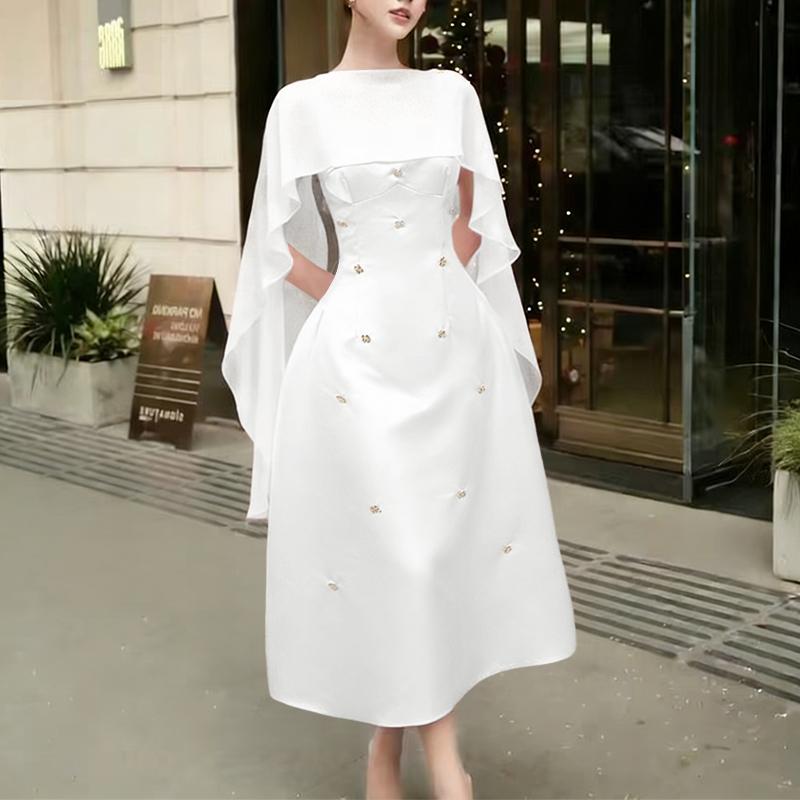 ZANZEA Women Elegant Round Neck Casual Sleeveless Party Dress M белый