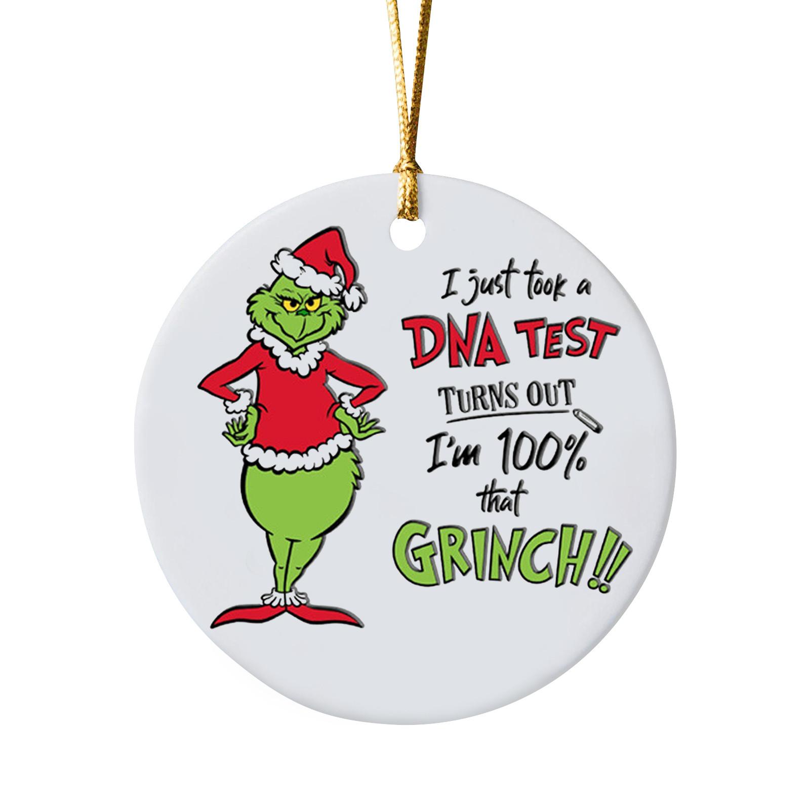 

Personalized Ceramic Christmas Ornament with Holiday Character and Gift Design Customizable Name and Year Hanging Decoration for Tree