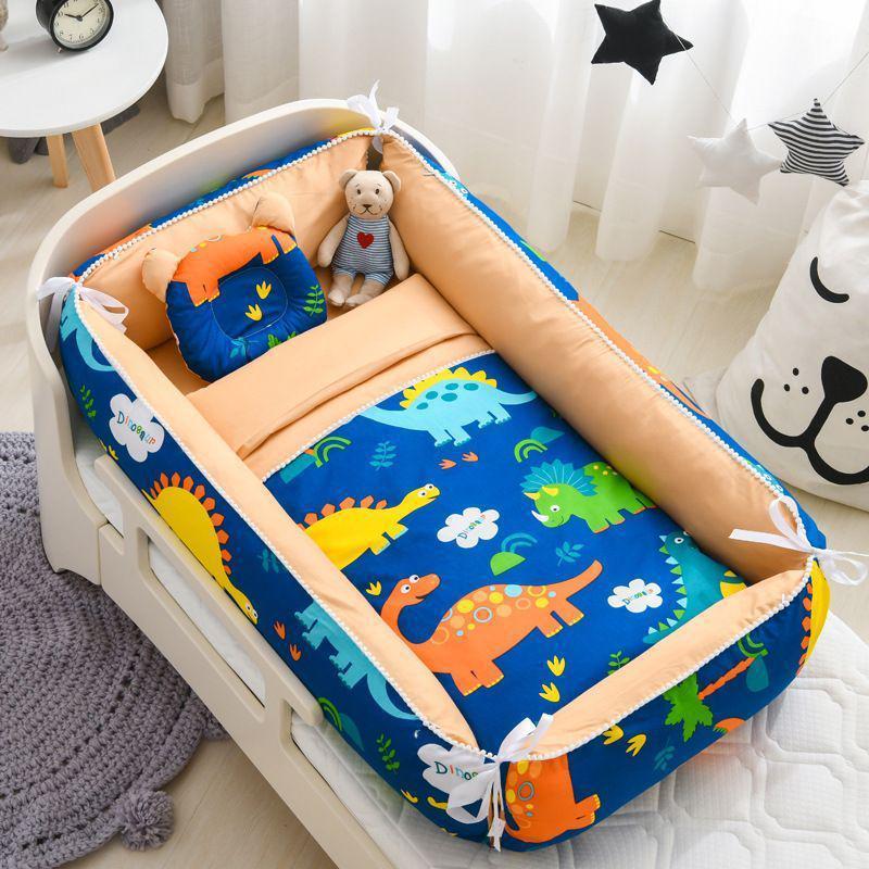 Foldable Portable Baby Crib: Anti-Pressure, Anti-Startle Pure Cotton Sleeping Bed