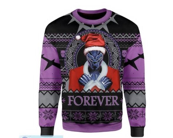 Santa Black Panther Wankada AllOver Print Ugly Christmas Sweater Size S5XL Unisex T-Shirt M