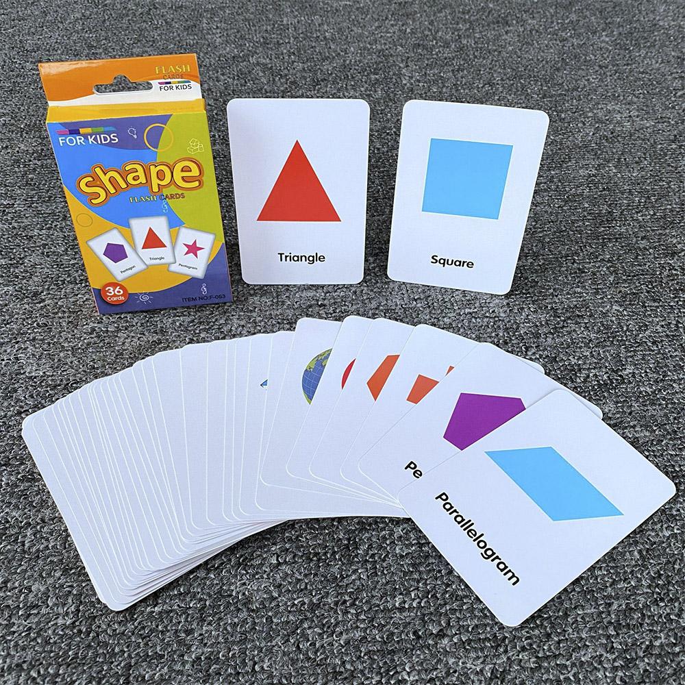 Kids 36PCS/Set Animal Shape Color Time Flash Card Montessori Early Education Learning Educational Toys For Children Gifts