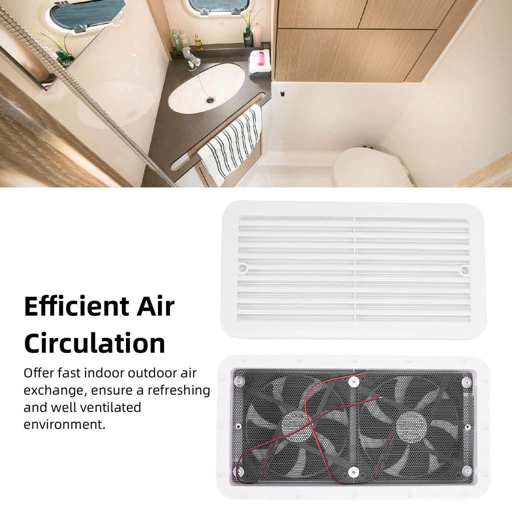 RV Side Vent Fan 24V 5W Single Way Side Air Outlet Ventilation Exhaust Fan for Campervan Trailer Yacht RV Side Ventilation Fan