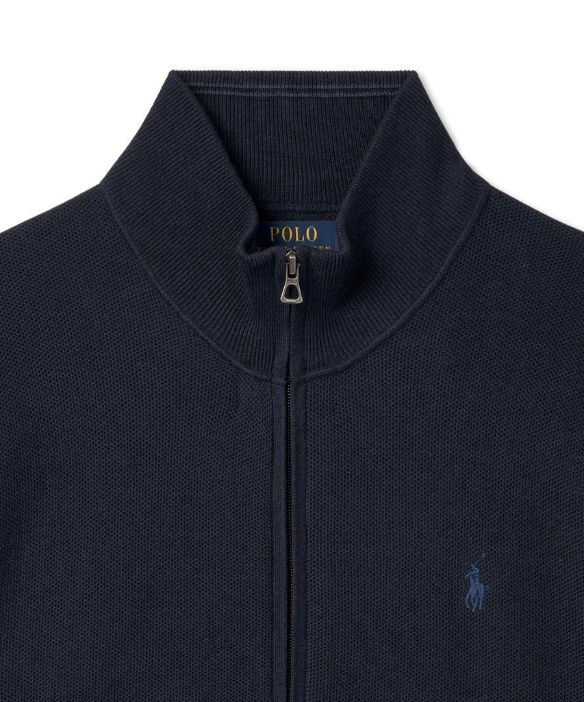 POLO RALPH LAUREN Full Zipper Cotton Sweater - Navy