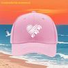Heart Paw Print Baseball Cap Polyester Adjustable Casual Unisex Summer Beach Hat