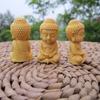 Home Decor Boxwood Carved DIY Little Monk Figurines Key Chain Pendant Car Ornament Buddha Statue