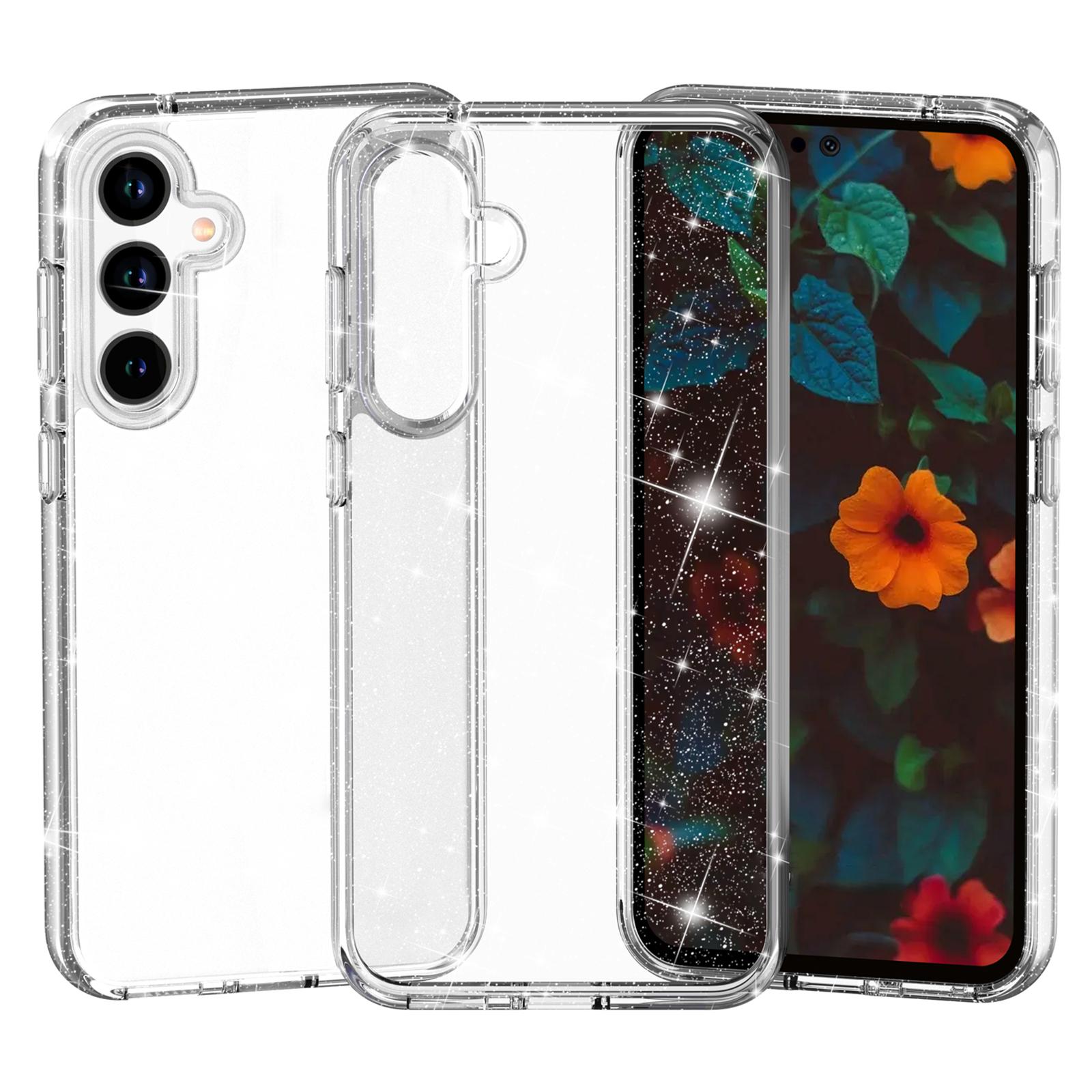 

For Samsung Galaxy A36 5G/A56 5G Case Sparkly Powder Glitter Shiny Soft TPU+Hard PC Back Cover White