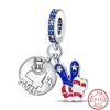 Meaning Series Copper Metal USA Flag Independence Day Statue Of Liberty Charm Bead Components Bead Components 3mm Do It Yourself High Quality Fine