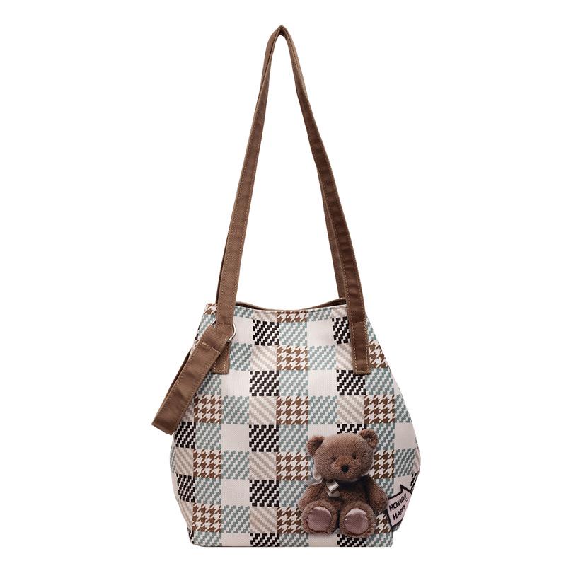 New Style Plaid Tote Bag: Versatile, Large-Capacity, Retro Shoulder Handbag for Women