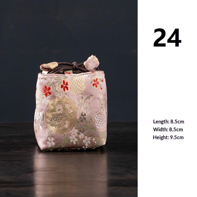 Tea Set Storage Bag Chinese Style Thickened Multi-Functional Teapot Cloth Pouch Protective Portable for Holiday Trips