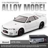 1/24 Skyline GTR R34 Static Diecast Car Sound Light Pull Back Detailed Rubber Tires Desktop Hobby Collectible Boys Gift