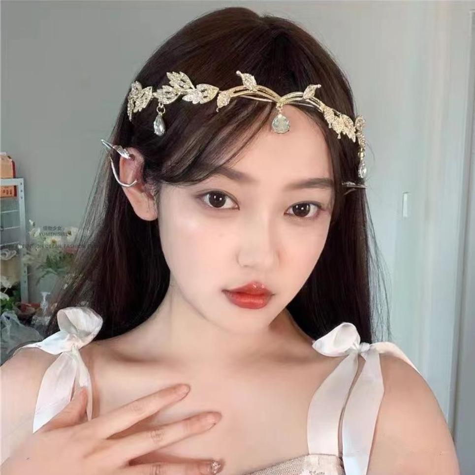 Headband, Hair Accessories, Mori Headgear, Women'S Photography Temperament, Elf Crown, Eyebrow Pendant, Women'S Ethnic Style, Forehead Decoration