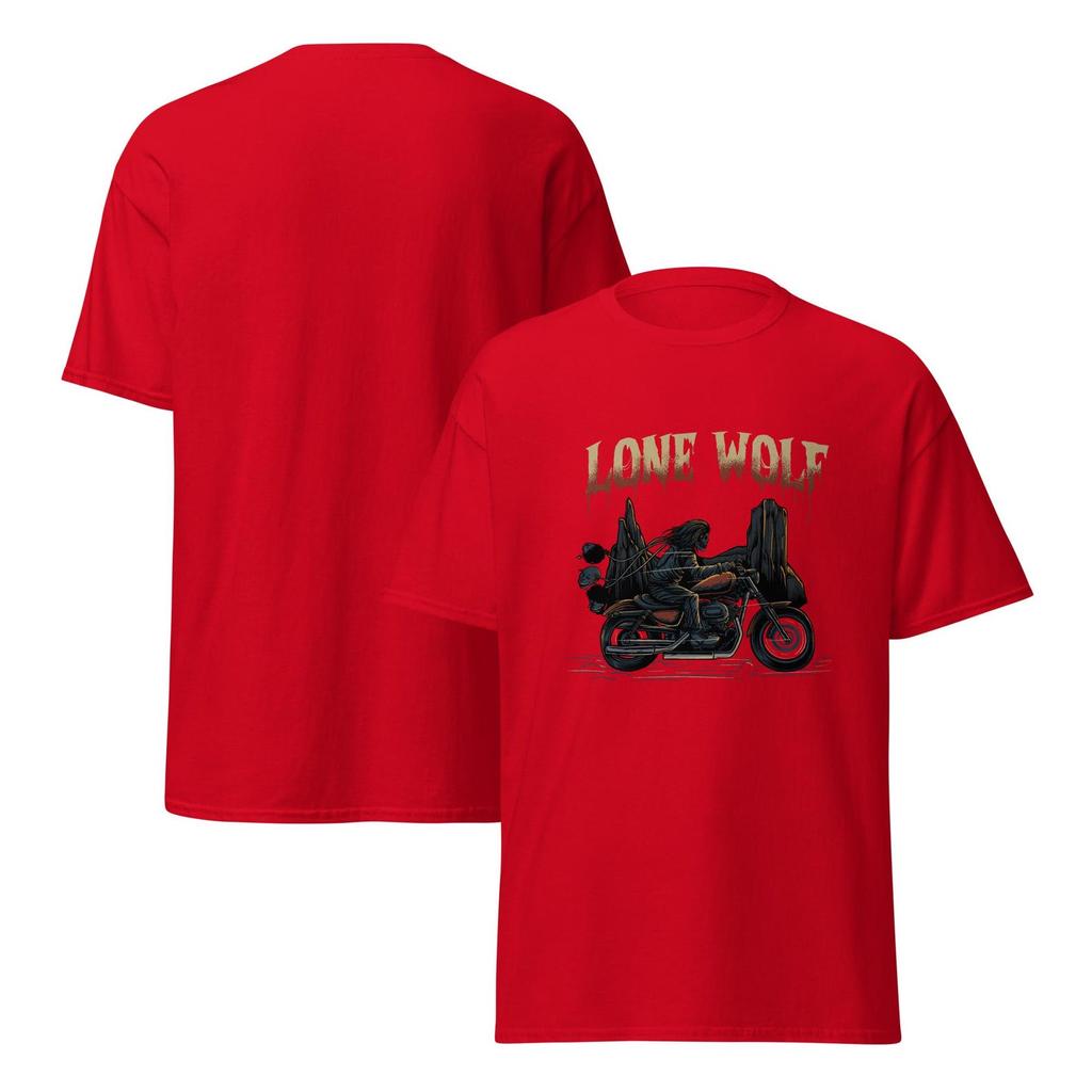 Lone Wolf Grim Reaper Biker T-Shirt Design