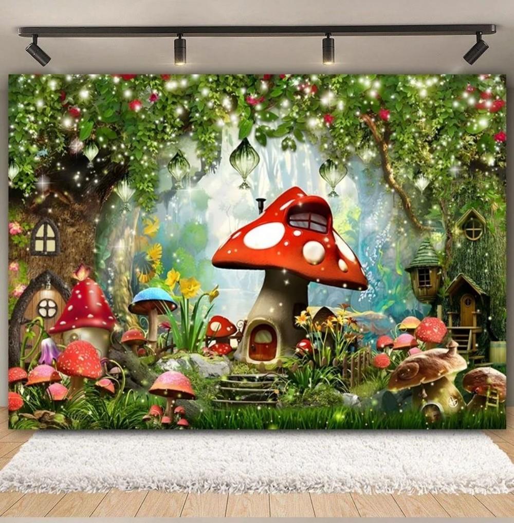 VIKAMA Cartoon Forest Park Theme Party Tapestry for Home Daily Use Banner Decorative for Childrens Room In the House