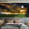 Starry Sky Moon Landscape Tapestry Room Aesthetic  Wall Hanging Art Background Cloth Bedroom Dormitory Home Decoration