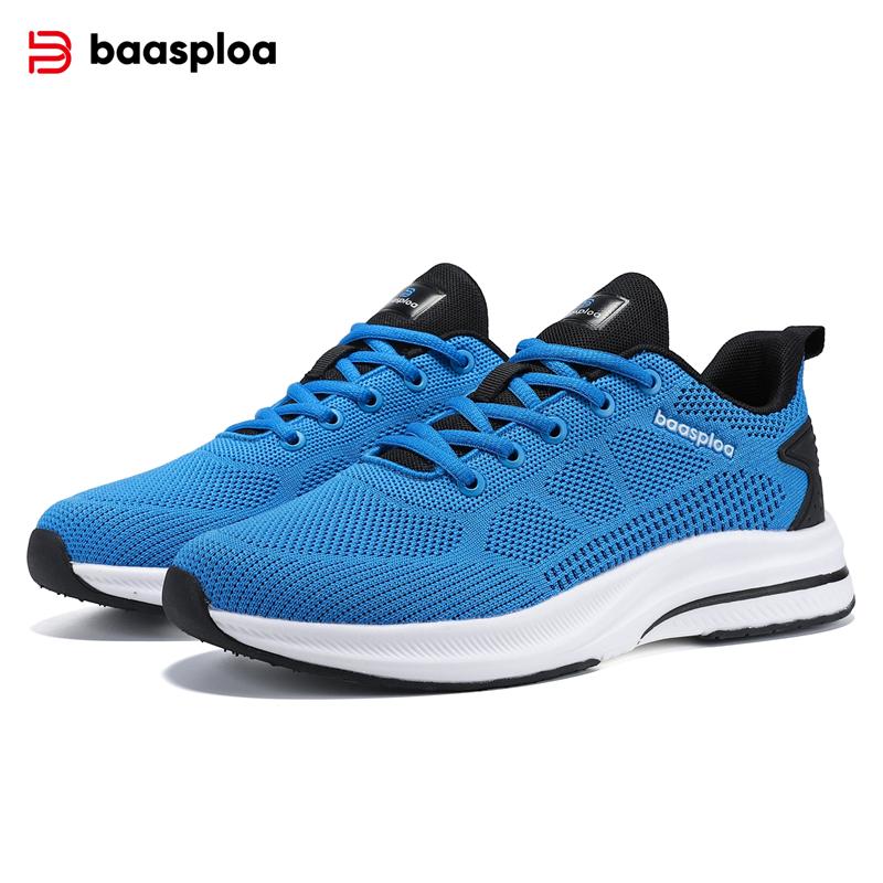 Baasploa Men Running Shoes Lightweight Breathable Tennis Shoes Sports Shoes Casual Fashion Men Walking Shoes Non-slip Sneakers