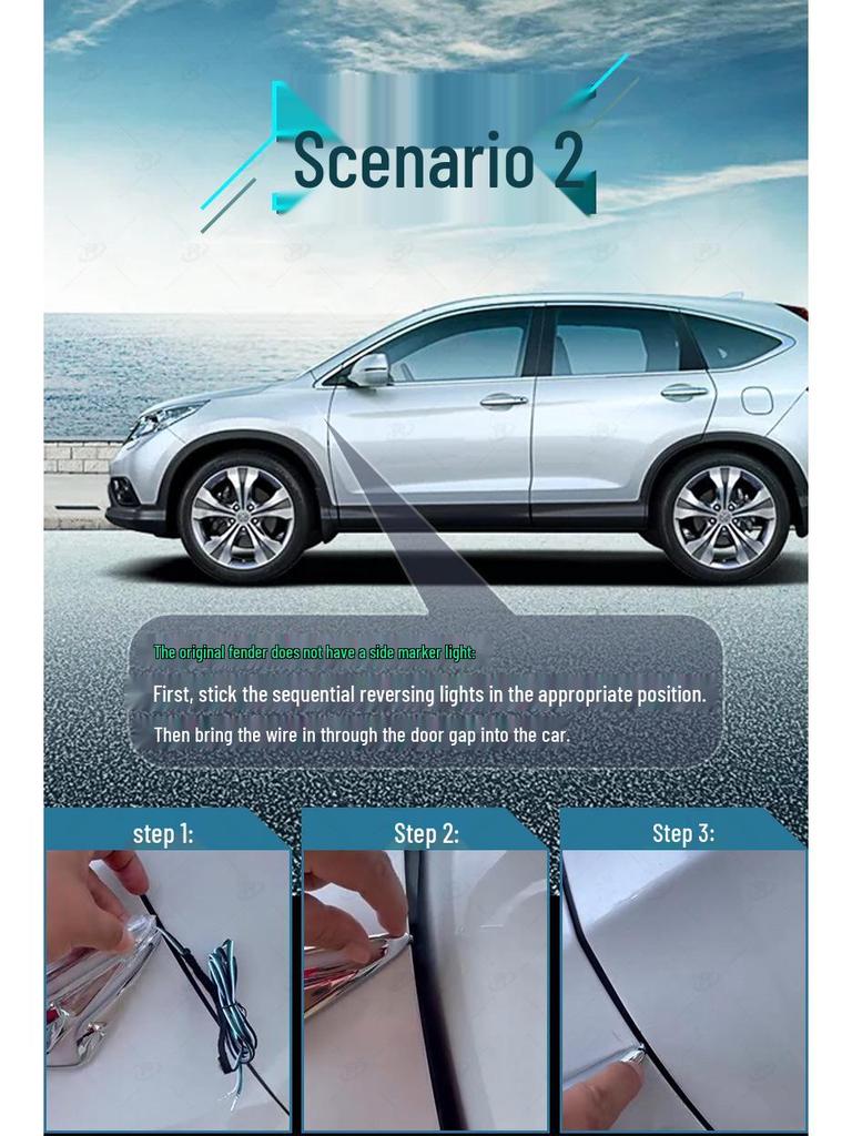 Smoked Black Car Fender Decoration & Reversing Assist Upgrade