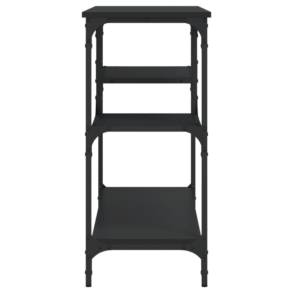 Console Table with Shelves Black 100 x 35 x 75 cm