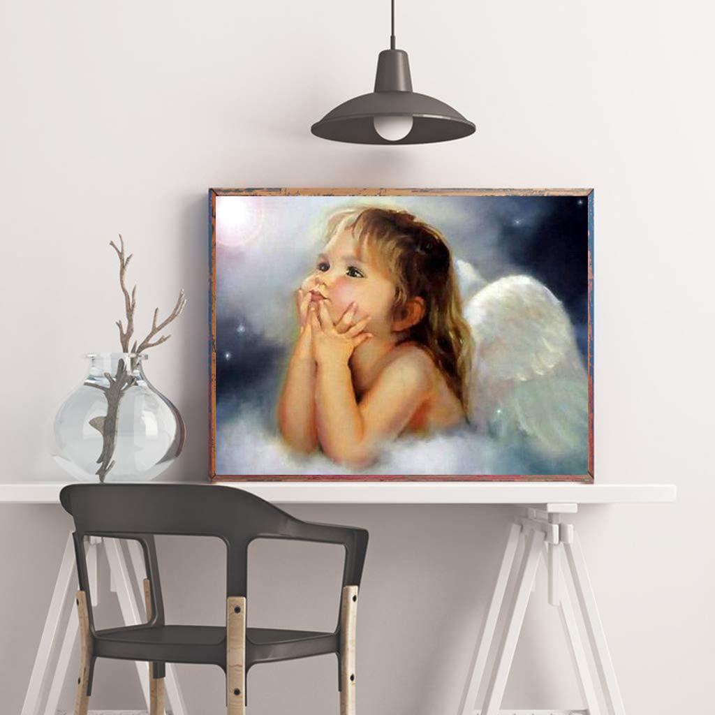 5D DIY Diamond Painting Little Angel Cross Stitch Kit Mosaic Diamond Embroidery Rose Full Round Square Drill Home Decoration
