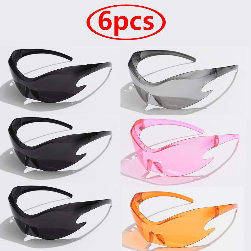 Luxury Brand Sports Punk Y2K Sunglasses UV400 Unisex One Piece Goggles for Cycling Hip Hop Shades