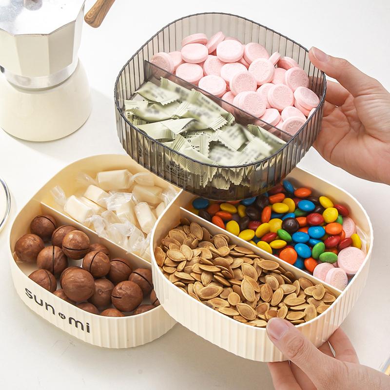 Double-layer Instagram Cream Fruit Plate Home Living Room Tea Table Dried Fruit Storage Box Candy Box Nut Snacks Placement
