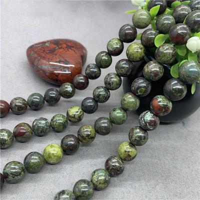 Natural Stone Gemstone  Bloodstone Round Loose Beads DIY Bracelet Necklace Accessories