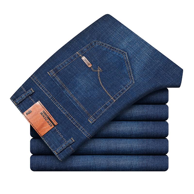 Herren Trendige Straight Stretch Jeans mit mittlerer Bundhöhe - Jugendlicher & Mittelalterlicher Stil