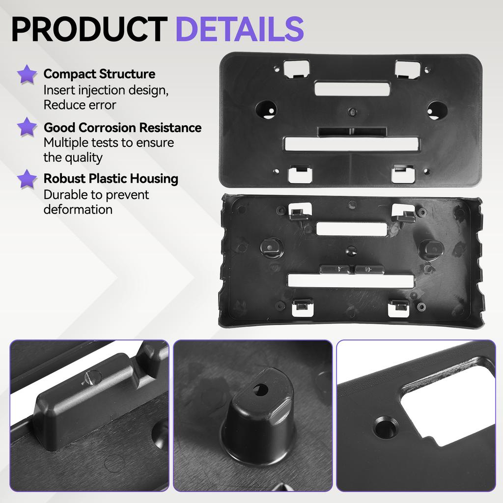 Car Front Bumper License Plate Mounting Holder Bracket w/Screws 84524301 GM1068208 For 2019-2023 Chevrolet Chevy Malibu LT 1-10X