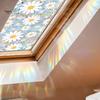 Floral Rainbow Static Sticker Window Privacy Film UV Protection Glass Sticker Non-Adhesive Window Cling for Home Bedroom Living Room Decor