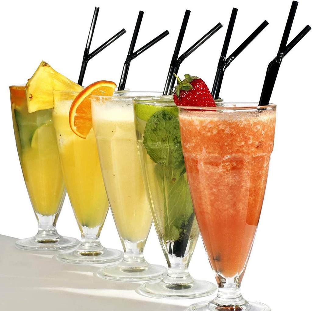 100Pcs Black Drinking Straws Disposable Cola Cocktail Bar Party Wedding Kitchen Beverage Flexible Straw Kitchen Accessories
