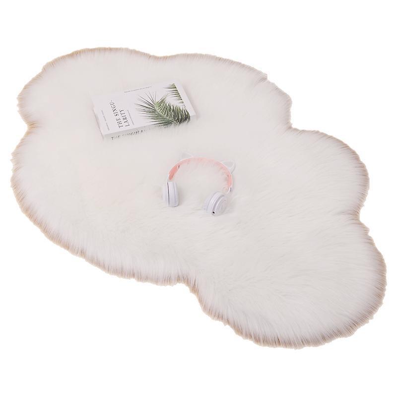 Alfombra de Nube para Mesita de Noche de Princesa: Alfombra Suave de Forma Irregular para Dormitorio o Sala de Estar