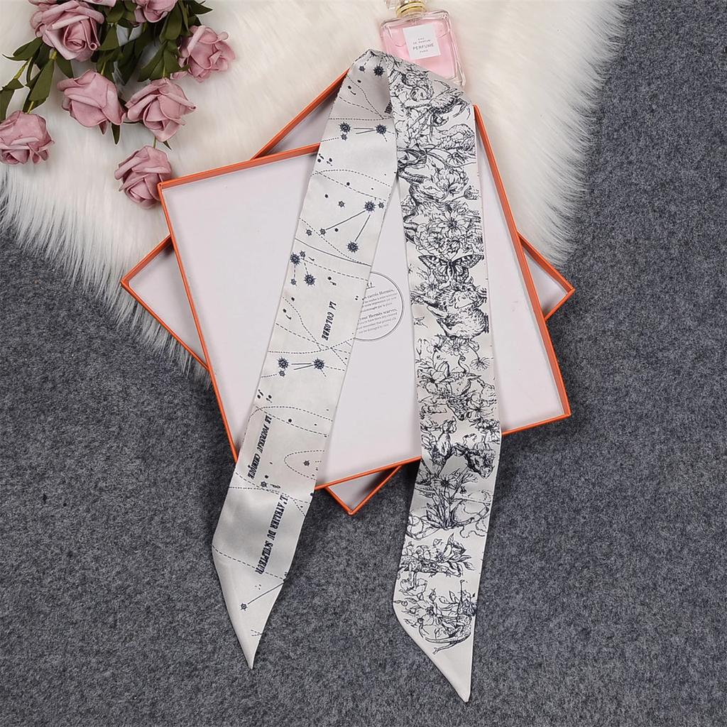 Summer scarf hairband for women with versatile kidnapping long streamers elegant fashionable narrow strips tied with small scarf
