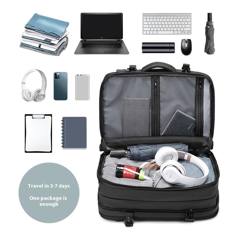 Backpack Men's Large Capacity Business Travel Short Trip Luggage Casual Expandable Multifunctional Computer Backpack
