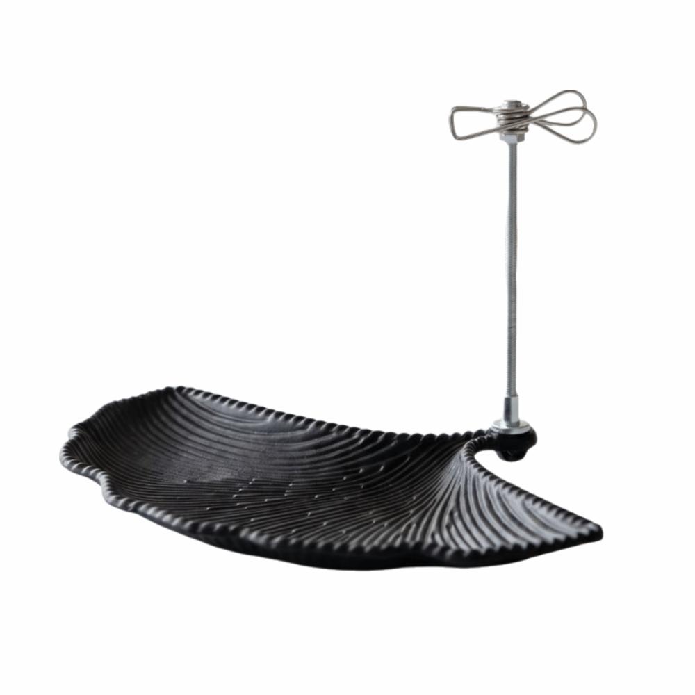 

Leaves Shaped Magnetic Mosquito Coil Holder Heat-Resistant Incense Storage Rack Living Room чёрный
