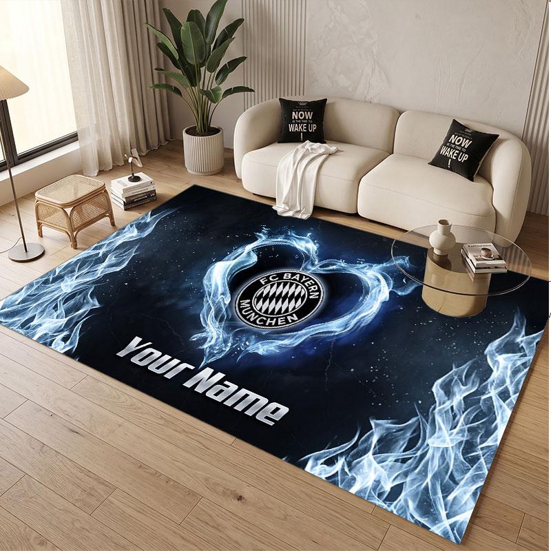 Custom Rug Bayern Munich Pattern Print Name Text Soft Non‑Slip Floor Carpet for Home Indoor Decoration