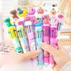 Office School Supplies Creative Cartoon Silicone 10-color Ballpoint Pen Cute Press Ballpoint Student Gift Kawai Stationery