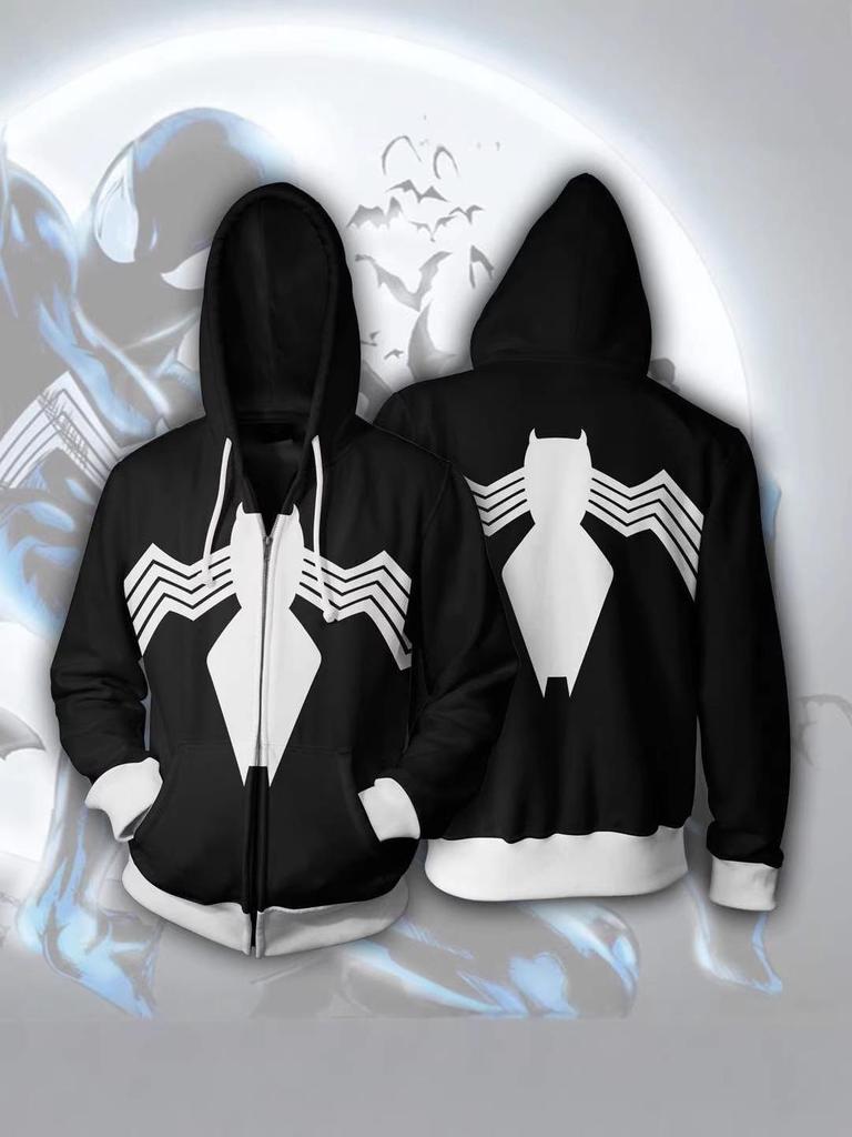 2025 Autumn/Winter Classic Marvel Series Men's Drawstring Zipper Hoodie