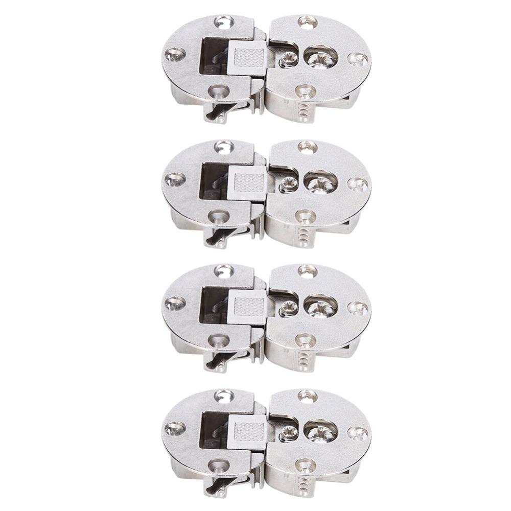4pcs Zinc Alloy Concealed Cabinet Hinge Semicircular Folding Door Hinge Flap Door Hinge  Desks