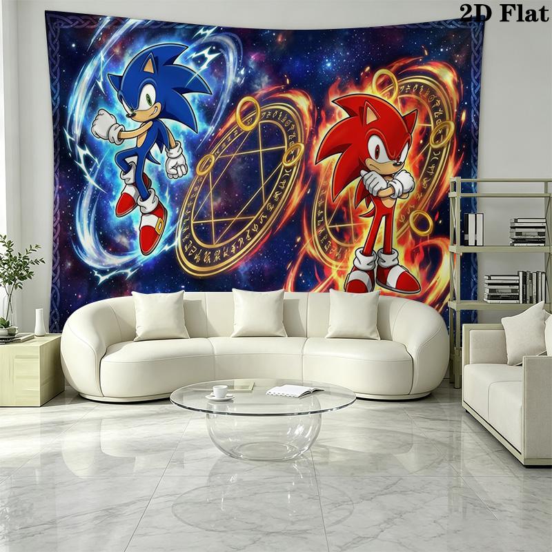 Hedgehog Cartoon Wall Tapestry Aesthetic Wall Hanging Printed Fabric Blanket Decorative Tapestries for Bedroom Living Room Home Decor
