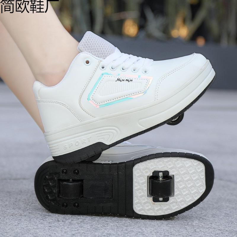 New Double Wheel Runaway Shoes Boys and Girls Roller Skates Adult Speed Skating Sneakers Removable Children