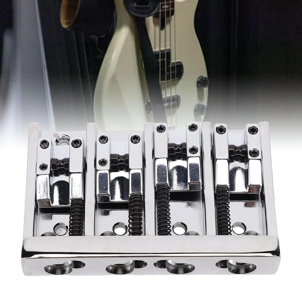 Asixxsix Ponte de Guitarra Ajustável para Baixo com Parafusos e Hexagonal de Liga de Zinco para Substituir Cavaletes de Latão Danificados em Pontes de Baixos Jazz e Baixos Elétricos,