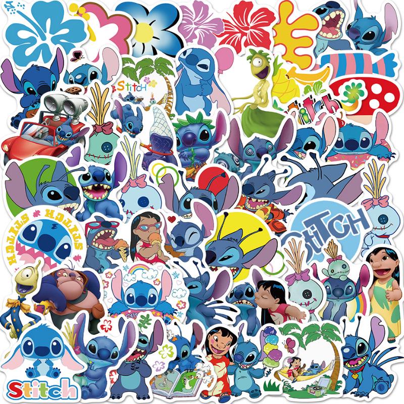 50 Anime Lilo & Stitch Cartoon Stickers - Waterproof, Removable Decals for Guitar, Skateboard, or Luggage Decor